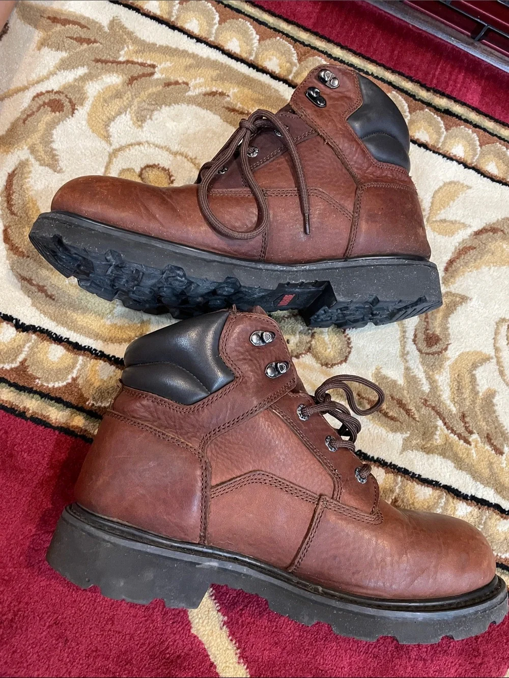 Wolverine Brown Leather Lace-Up Work Boots